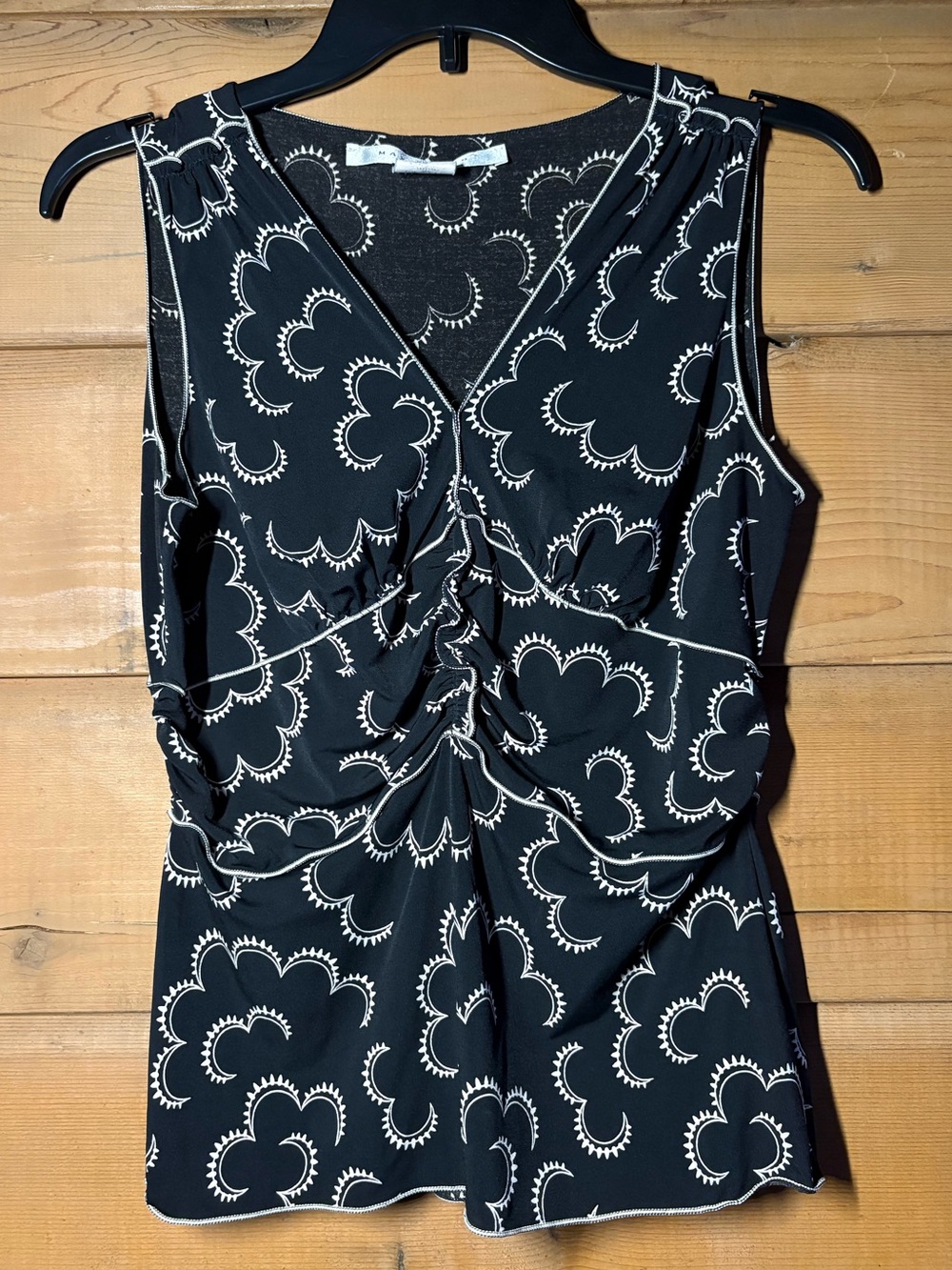 Max Studio Tank Top- Size Medium- Black White Moon Print- Minimalist 90s
